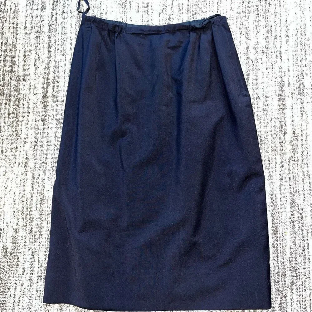 Vintage‎ Women’s Size 12 A Line Midi Skirt Black Zip Up Lined Business Casual